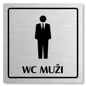 WC muži, 148x148mm, stříbrná, Arizona